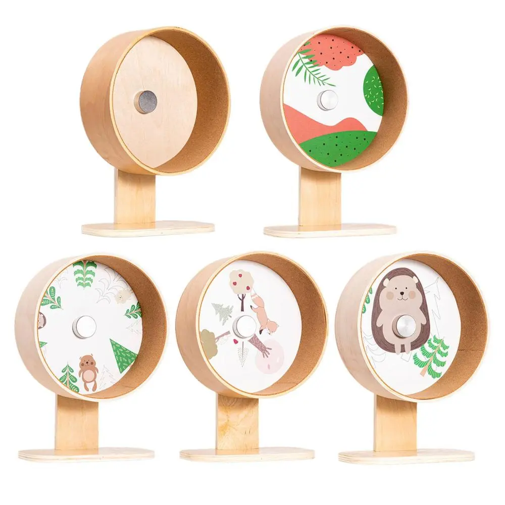 Hamster Wheel Quiet Pets Supplies Height Adjustable Hamster Wooden Silent Wheel for Squirrel Hedgehogs Gerbil Small Animal Rats