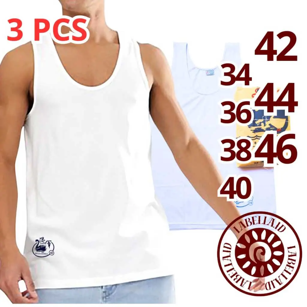 Isi 3 Pcs Kaos dalam pria Swan Singlet pria Swan Brand Kaos kutang pria dewasa PREMIUM LEMBUT LABELLAID