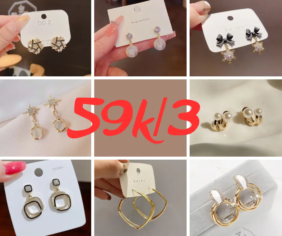 Combo ưu đãi 59k/3 đôi khuyên xinh tùy thích
