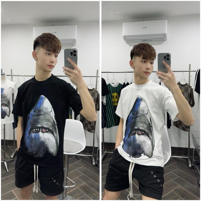 Áo Phông Hoạ Tiết Cá Mập Hàng SC ,Vải Cotton Co Dãn 2 Chiều Cao Cấp Nam Nữ