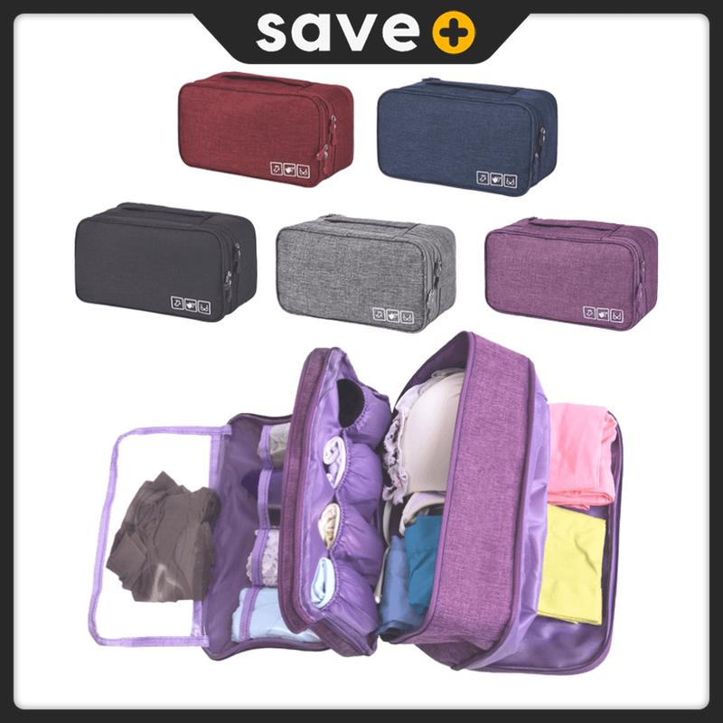 SAVE+ Travel Bra Organizer Bag Portable Socks Underwear Lingerie ...