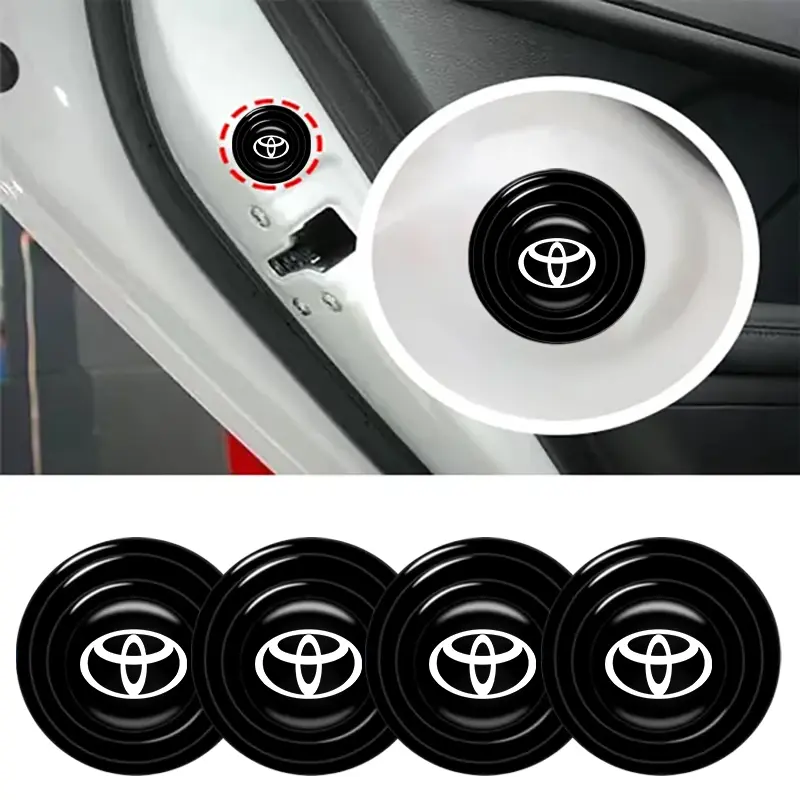 4Pcs PVC Universal Car Door Shock Absorbing Gasket Anti Noise Gasket Car Trunk Sound Insulation Pad Shockproof Thickening Cushion Stickers Fit For Toyota C-hr Corolla Rav4 Tacoma Yaris Hilux Avensis Toyota Stickers