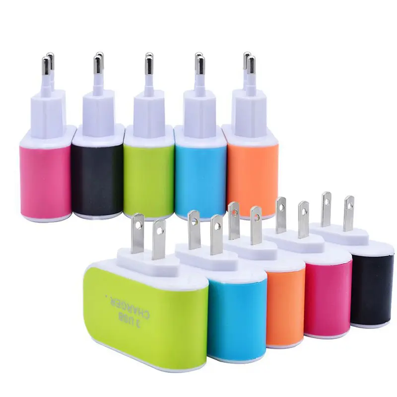 Bộ Chuyển Đổi Tường Đa Cổng USB, Thông Dụng, Phích Cắm EU / US, Bộ Chuyển Đổi Tường, Khối Hình Khối, AC 110-220V, Bộ Chuyển Đổi Sạc Du Lịch, Màu Pastel, Cho Gia Đình 1