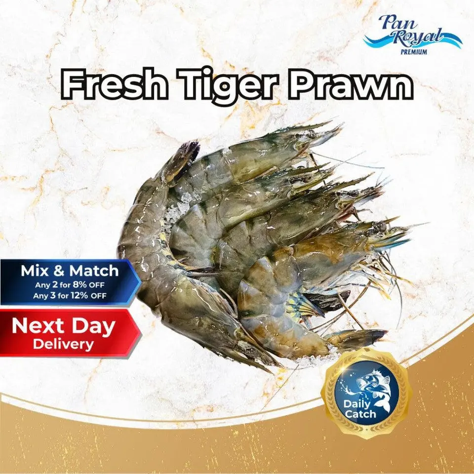 [PAN ROYAL] Fresh Tiger Prawn (500g +/-)