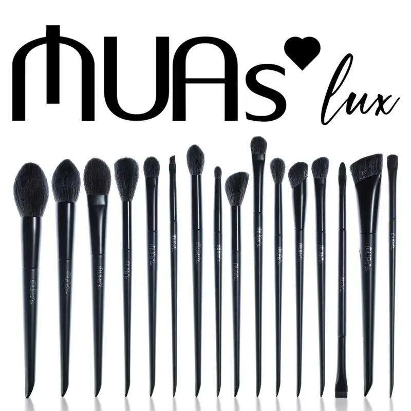[Bộ cọ MUA Lux]Bộ cọ MUAs Lux 16 cây và 15 cây thân gỗ đen chất lông mền mịn sang chảnh kèm hộp và mút 1