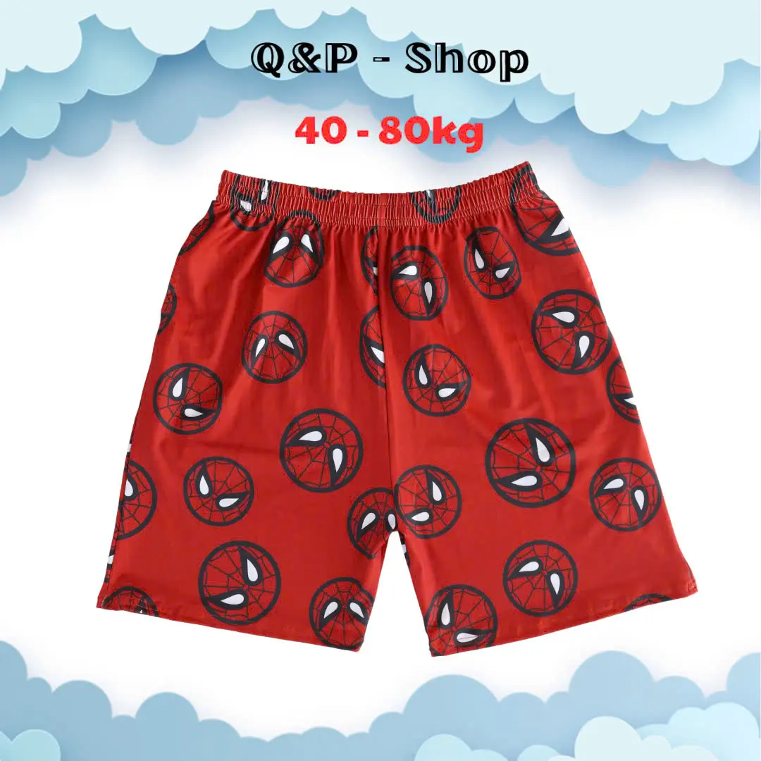 Quần Short Lửng Hoạt Hình Nam Nữ Báo Hồng Dễ Thương