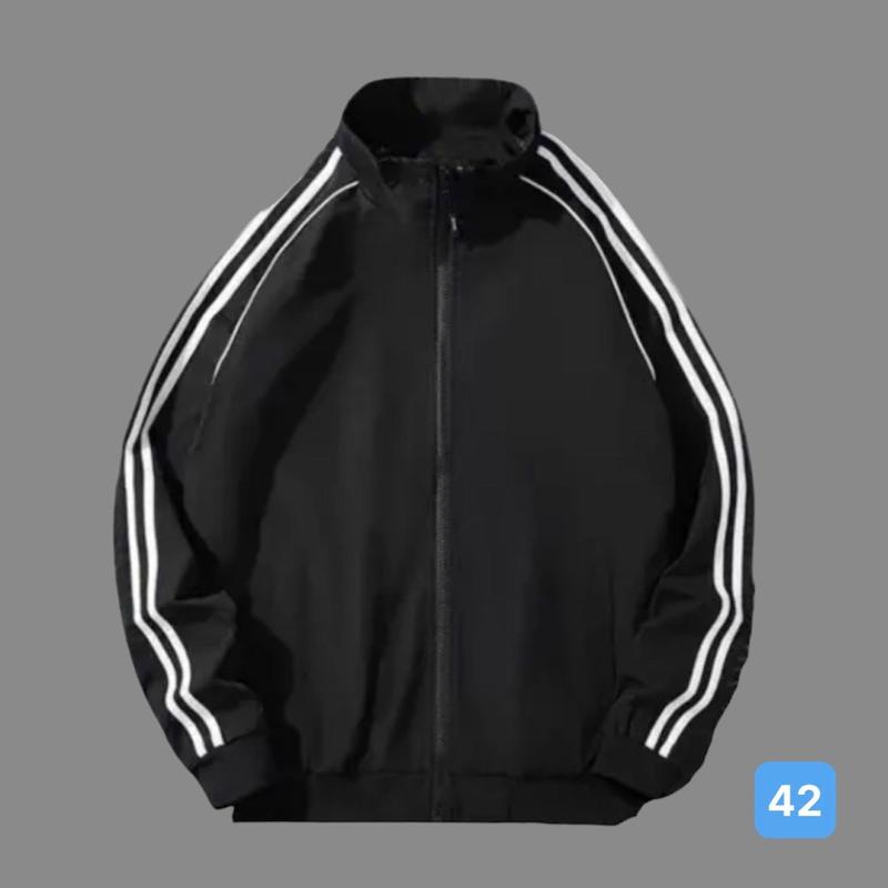 Áo khoác dù nam, mã 42 áo gió nam màu đen kẻ sọc chất liệu vải dù 2 lớp phong cách thời trang Menswear Jacket