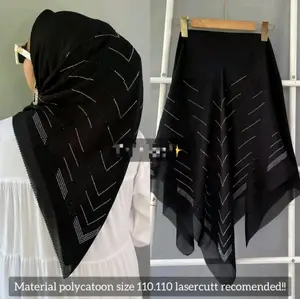 Kerudung Segi Empat Payet Garis, Hijab Payet Mewah, Kerudungan Yang Lagi Viral Payet Garis V Hijab Lebaran, Hijab Muslim Santai Lembut Square Nyaman