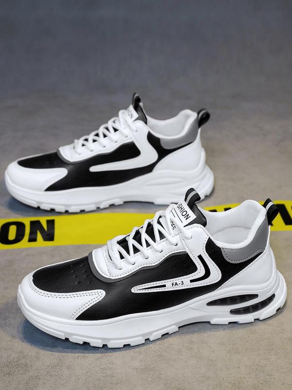 Men's Fashion Letter Label Design Low Top Sneakers, Casual Athletic Lightweight Breathable Comfortable Running Sports Shoes, Trainers Perfect for Outdoor Sports 3