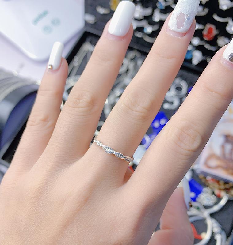 Nhẫn xoắn nhỏ Siêu hot bạc ta cho nữ _Bạc đẹp Hải hạnh HHj