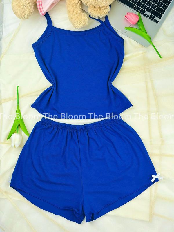 THE BLOOM Set Bộ Đồ Ngủ Nữ Thun Lạnh 2 Dây Kèm Quần Đùi Đính Nơ Dễ Thương Đồ Ngủ Nữ mùa Hè Thun Lạnh Cao Cấp Mịn Mát - SE020Set Bộ Đồ Ngủ Nữ Thun Lạnh 2 Dây Kèm Quần Đùi Đính Nơ Lai Dễ Thương Đồ Ngủ Nữ mùa Hè Thun Lạnh Cao Cấp Mịn Mát THE BLOOM|SE020