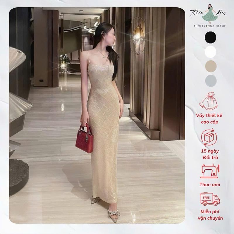 M052 - Đầm Maxi Trẻ Trung 2 Dây, Váy Maxi Sexy Cao Cấp Bigsize
