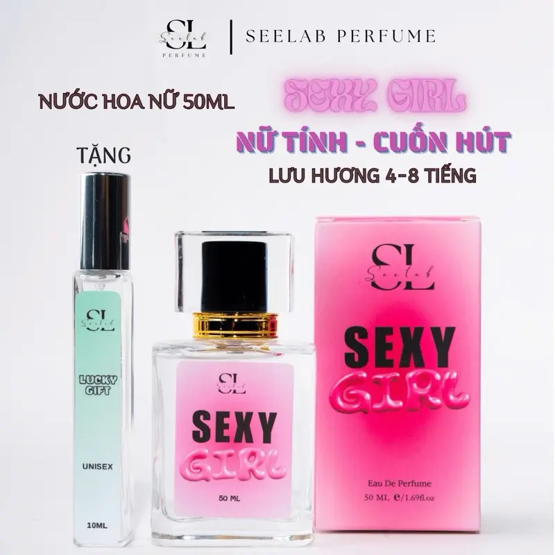 (50ml nữ) Nước hoa nữ Sexy Girl gợi cảm, cuốn hút - Tặng kèm 1c nước hoa 10ml Độc Quyền Seelab Perfume Women Cosmetic Xịt Thơm
