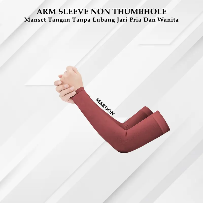 Manset Tangan Handsock Armsleeve Tanpa Lubang Jari Olahraga Pria Wanita Abu 5