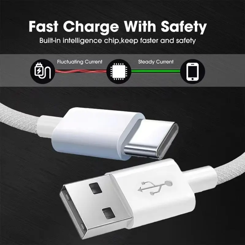 USB A to USB Type C Charger Cable, 3A Fast Charging Cable, Compatible with iPhone 16/15 Series, Samsung S24/S23 S22/Note 20/10, Pixel, Moto, Car Play 4