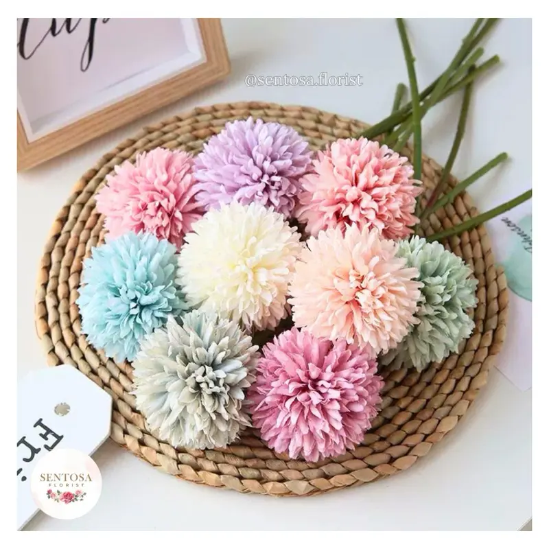 BUNGA ROSE DANDELION 1 TANGKAI/BUNGA DANDELION PALSU/BUNGA ROSE DANDELION SINGLE PREMIUM ARTIFICIAL DEKORASI 5