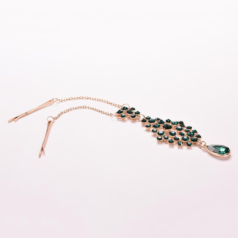 Product Introduction of Women Hair Clip Beads Flower Drop Hair Pins Forehead  Hair Clip Hairpins 23