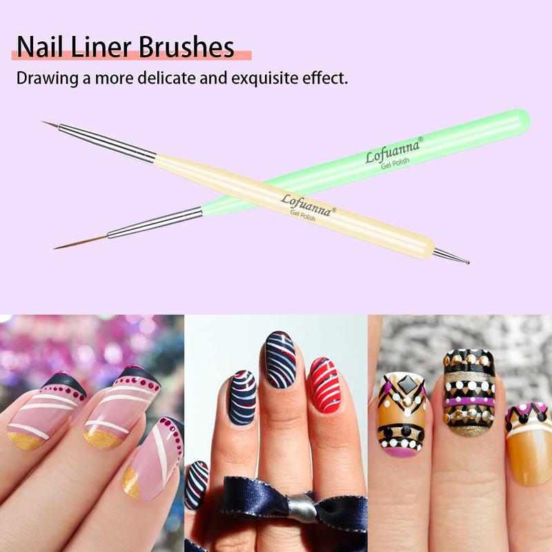 Lightweight & Comfortable Nail Art Brush Set, 6 Counts/box Nail Tip Design Tool, DIY Manicure Tools for Women 3