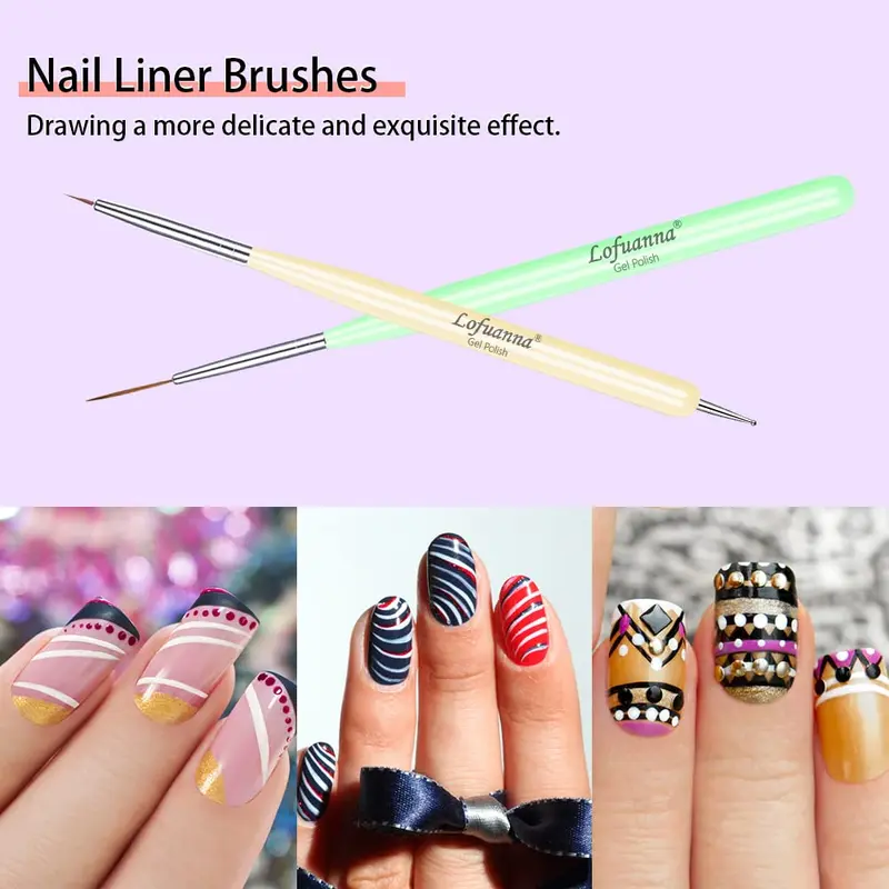Lightweight & Comfortable Nail Art Brush Set, 6 Counts/box Nail Tip Design Tool, DIY Manicure Tools for Women 3