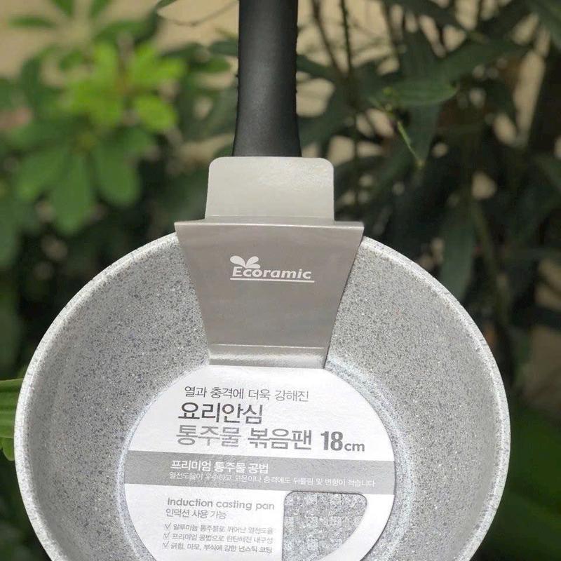 Chảo Đúc 5 Lớp Ecoramic 18cm Không Từ Chính Hãng c hảo đá inox chao chong nướng mini long gang peng gorengan chiên nồi chống bếp 1