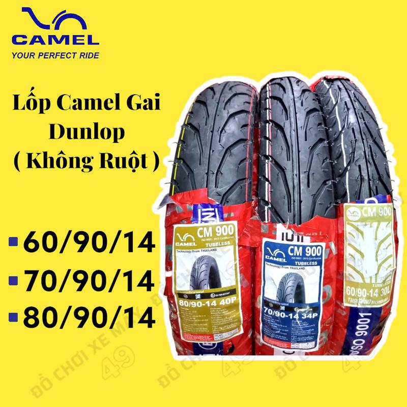 Vỏ Lốp Xe Máy Camel T900 Gai DunLop Xe Tay Ga Size 60/90/14 70/90/14 80/90/14 Phụ Kiện Phụ Tùng