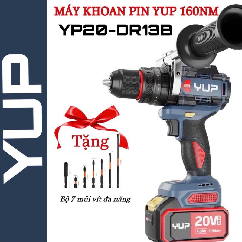 Máy Khoan Pin YUP YP20 DR13B, Lực siết 160N.m Siêu Khoẻ, Chuyên Đi Rút Lõi Công Trình, Chân Pin Phổ Thông, Bảo Hành 12 Tháng khoan  3