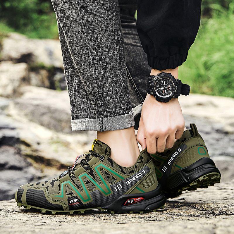 Product Introduction of 2023 Cross-Border Hiking Shoes Men's plus Size Lightweight Casual Mountain Running Shoes Riding plus Size Outdoor Hiking Shoes Non-Slip 15