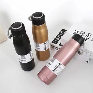 กระบอกน้ำ มีเชือกจับ สแตนเลส เกรด304 ไม่เป็นสนิม เก็บอุณหภูมิ ร้อน-เย็น กระติกน้ำสูญญากาศ(500ml) clear  glass