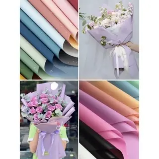 . Tập 20 tờ giấy MIKA TRƠN ,bóng mờ gói hoa sang choảnh