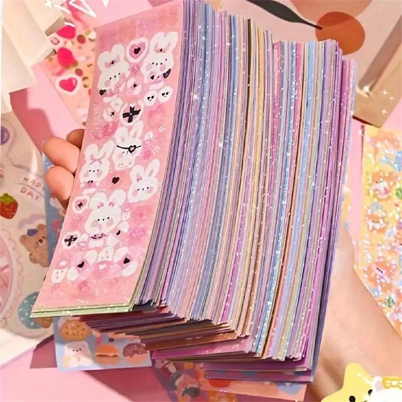 Product Introduction of Random Color Cute Cartoon Sticker (100pcs/set), Waterproof Self Adhesive Decor Paper, Decor Sticker for Gift Greeting Card Water Bottle Laptop Phone, Christmas Gift 0