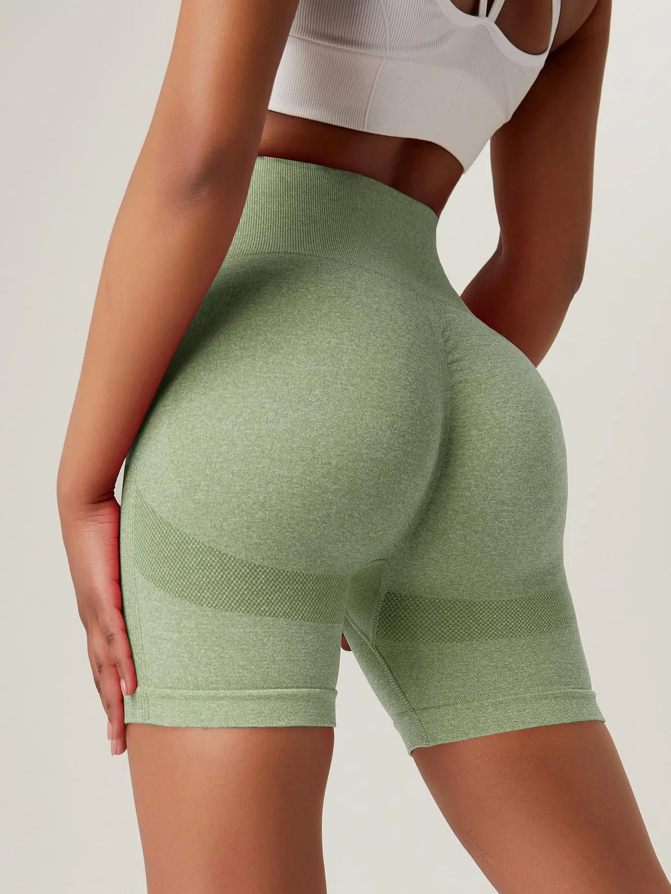 Women's Solid Color High Waist Sports Skinny Gym Shorts, Biker Shorts, Seamless Tummy Control Hip Lifting Yoga Shorts for Women Leggings, Ladies Sportswear for Indoor Outdoor, Gymclothes, Gym Wear
