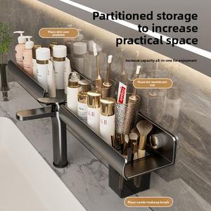 New Product Launch Bathroom Faucet Storage Rack No-Drill Bathroom Sink Basin Mirror Front Washstand Wall-Mounted Storage