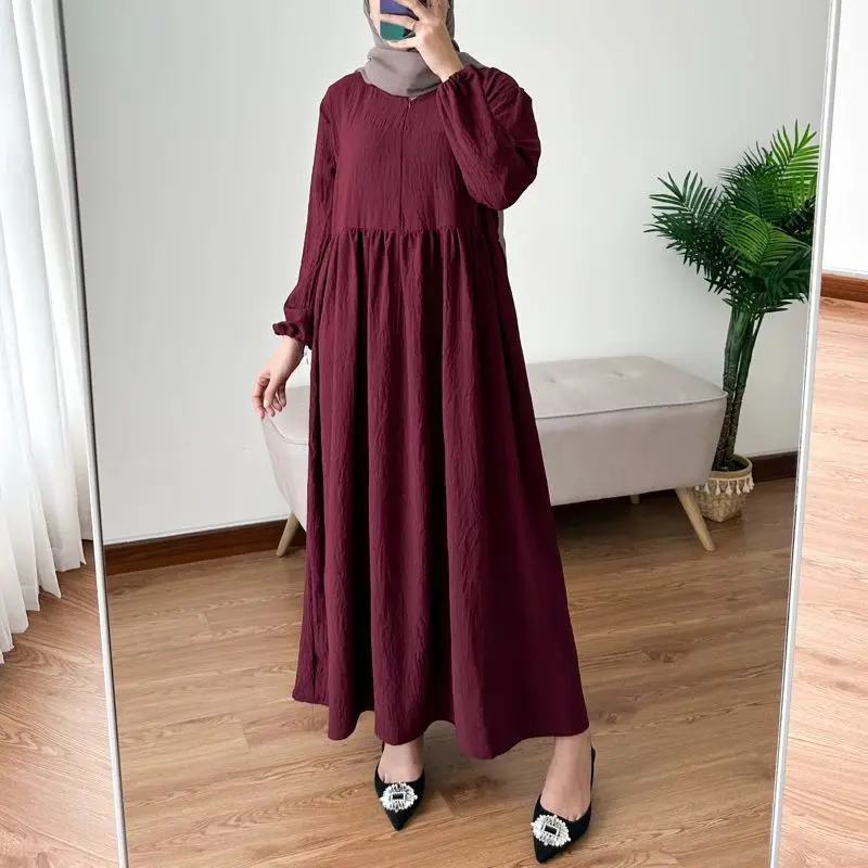 BAVIN MIDI DRESS CRINKLE AIRFLOW POLOS BALENA DRES WANITA MUSLIM CRINCLE PREMIUM 2