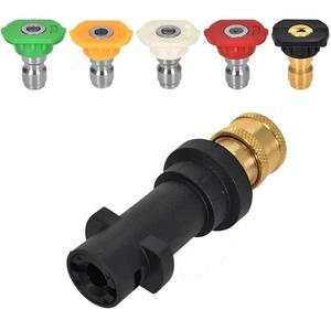 Kit adaptador para limpiadora de alta presión con 5 boquillas multinivel, adaptador de conexión rápida de 1/4" para Kärcher K2–K7, juego de accesorios para limpieza automotriz
