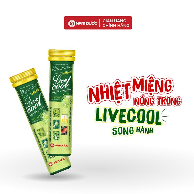 Viên sủi thanh nhiệt Livecool Nam Dược hương chanh 16 viên x4g 1