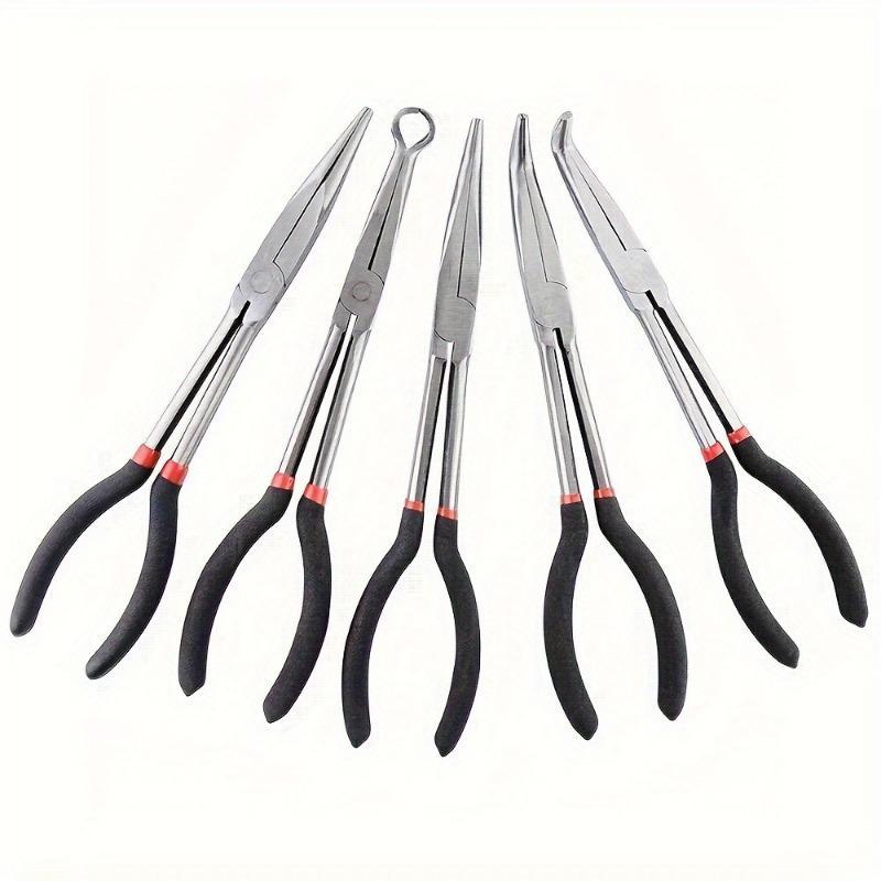 Long Nose Pliers Set, Industrial Use Extended Long Nose Pliers, Curved Nose Long Nose Pliers, Rugged and Durable Pliers Set 5