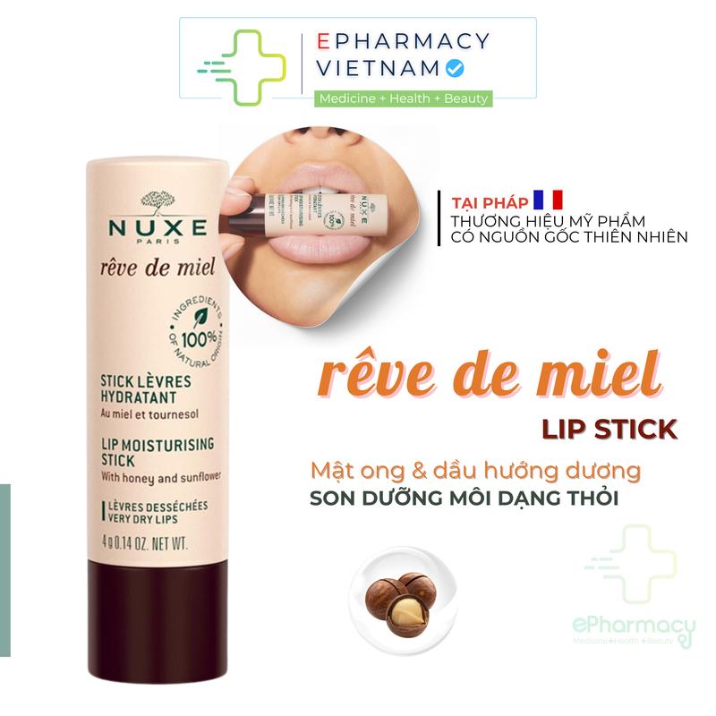 Son Dưỡng Môi Nuxe Reve de Mie Lip Stick Dưỡng Ẩm & Làm Mịn Môi 4g