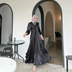 Amara Dress - Gamis Satin - Dress Kondangan - Dress Korean Style - Gamis Pesta Mewah Elegan - Bridesmaid Dress