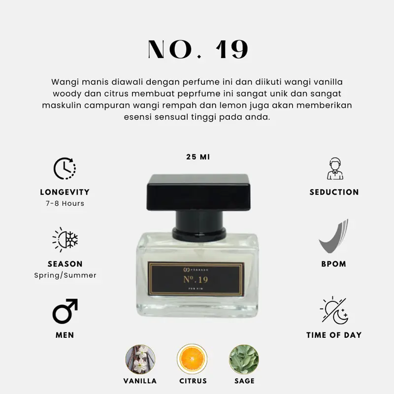 Farbash Parfum NO.19 - Parfum Pria 25 ML 1