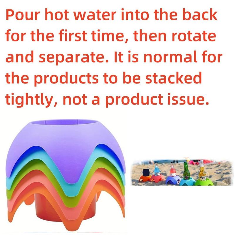 Multifunctional Beach Cup Holder, Bottle Holder, Creative Beach Holder for Beer, Beverage, Phone, Sun Glasses, Key 2