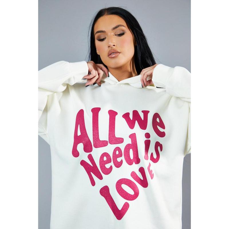 Cream Oversized Slogan Hoodie - Sora 2