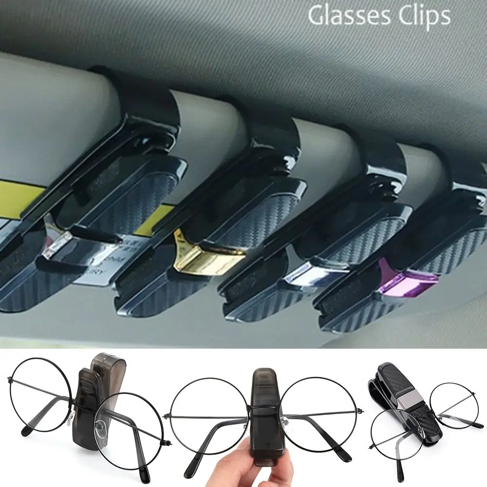 Portable Sun Visor Glasses Storage Auto Accessories Car Glasses Cases Ticket Card Clamp Sunglasses Holder Car Glasses Clip