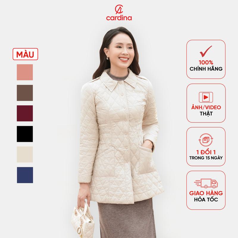 Áo Phao Nữ CARDINA Chần Bông Nhật Bản Cao Cấp Dáng Dài Siêu Nhẹ Siêu Ấm 4PLF04 Women Top Jacket