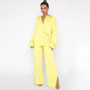 Sut Fesyen Wanita, Koleksi Musim Luruh dan Musim Sejuk, Baju Longgar, Berdada Tunggal, Lengan Panjang, dengan Tali, Ketibaan Baru