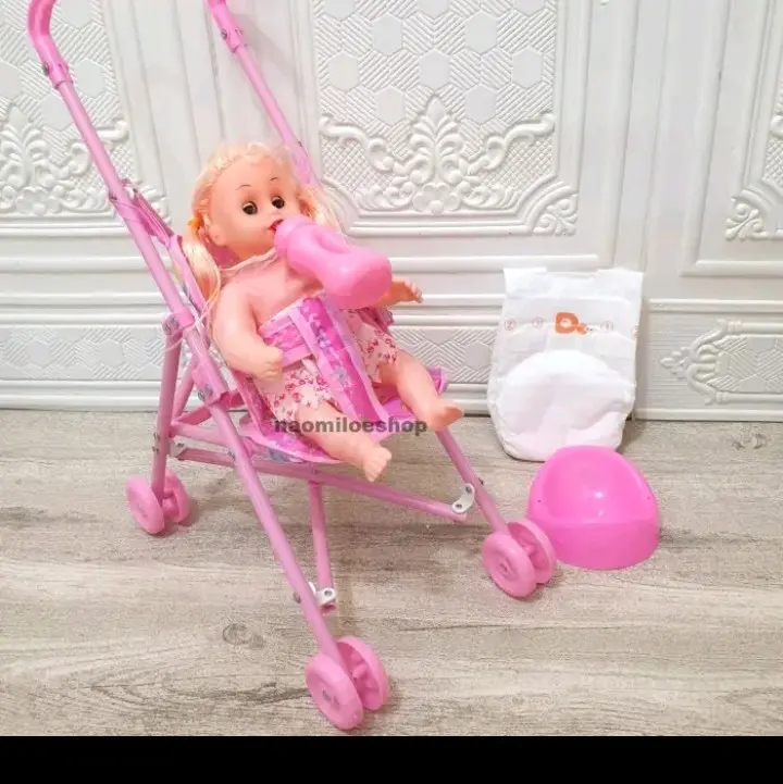 boneka nangis+stroli satu paket 1