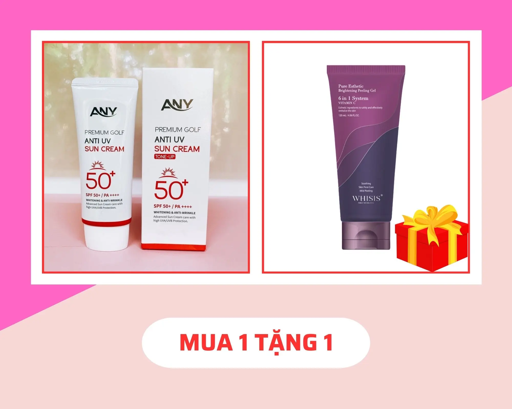 Mua Kem Chống Nắng ANY 60ml+Tặng Tẩy Tế Bào Chết WHINIS 120ml