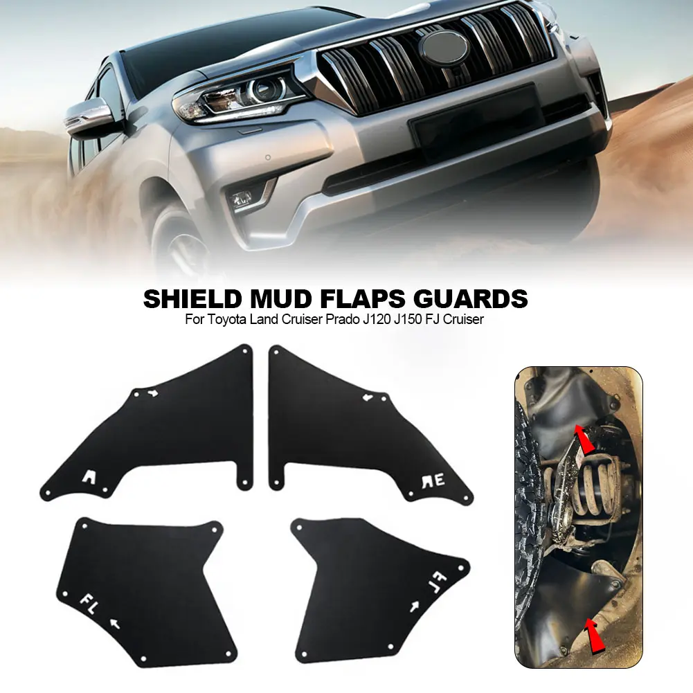 4Pcs Rubber Car Mudguards Splash Shield Mud Flaps Guards Fender Liners Accessories For Toyota Land Cruiser Prado J120 J150 FJ Cruiser #447005