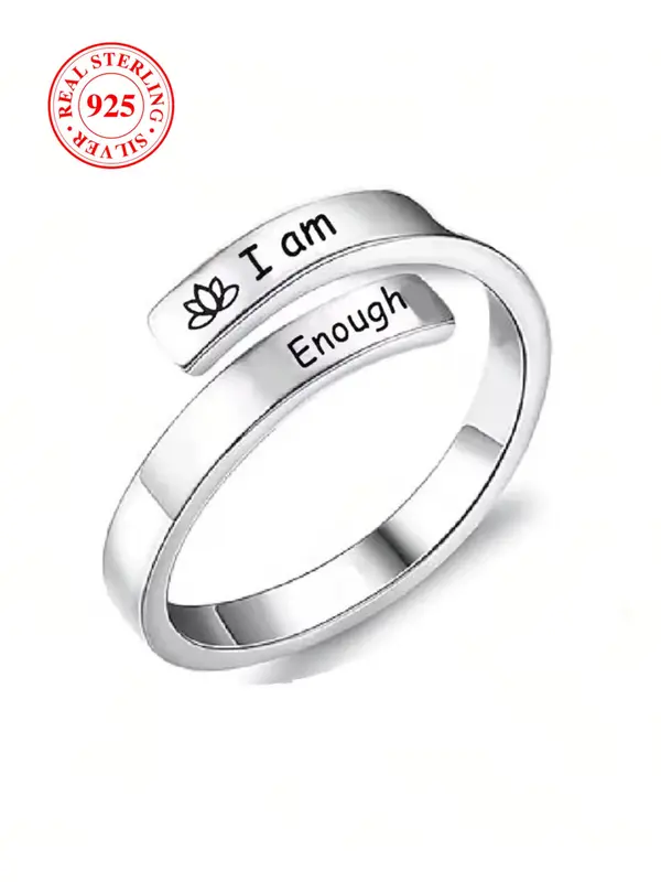 S925 Sterling Silver Ring, Adjustable Size Simple Women's Stackable Ring, Fashion Jewelry Accessories for Women & Girls, with Gift Box 0