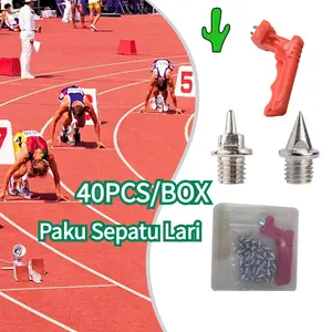【40PCS/Kotak + Pencabut Paku】 Paku Sepatu Spike Sepatu Paku Atletik Paku Sepatu Lari Untuk Lari Sprint/lompat Tinggi/lompat Jauh