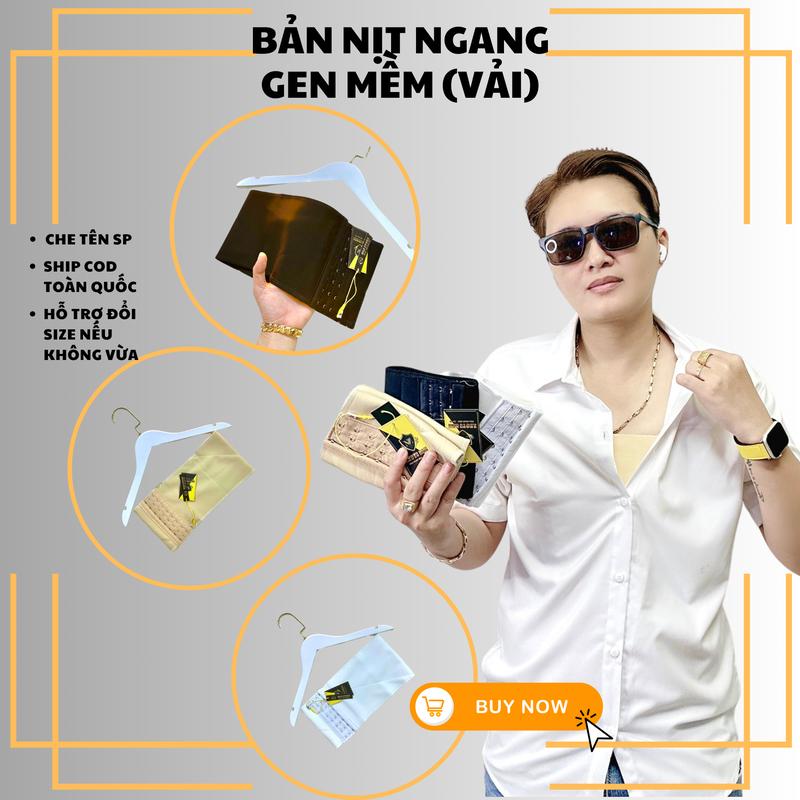 [ BẢN VẢI ] Nịt Bản Ngang Gen Mềm - Trắng, Đen, Da - Áo nịt ngực định hình Tomboy, Sb